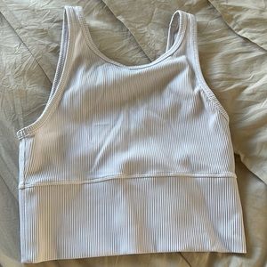 lululemon athletica White Ribbed Tank Top